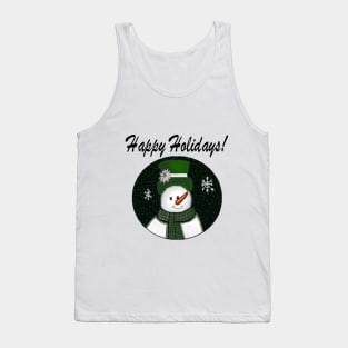 Green Snowman Happy Holidays! Tank Top